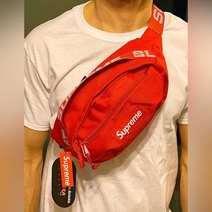 RED SUPREME LOGO WAIST BAG/FANNY PACK/POUCH OVER SHOULDER SLING BAG
